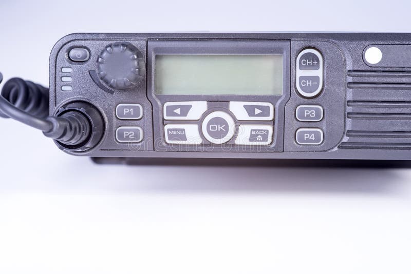 Black Compact Professional Portable Radio Set. Stock Photo Image of