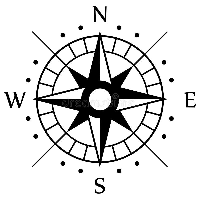 Black Compass Symbol stock illustration