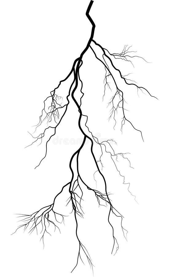 Black complicated lightning isolated on white vector illustration Black complicated lightning isolated on white vector illustration