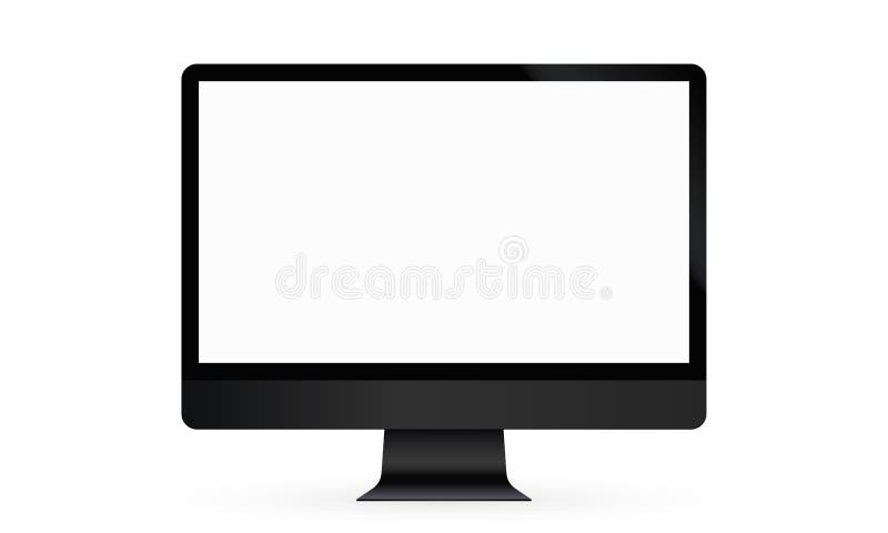 Ecran necompletat de computer afișează un vector realist vector illustration