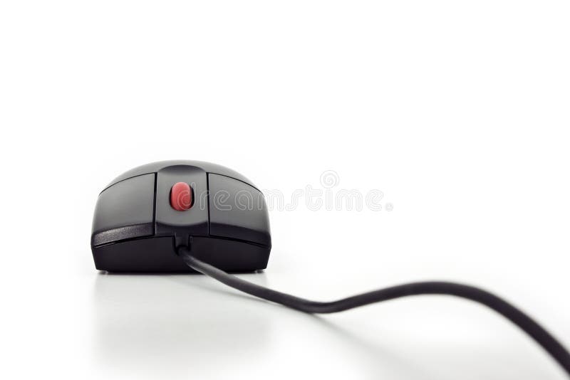 Black Computer Mouse With Red Wheel