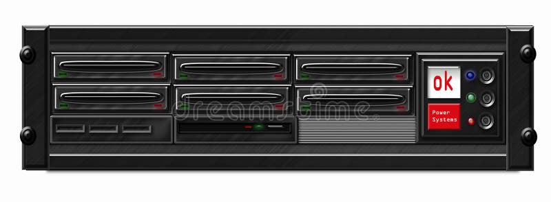 Black Computer Server vector illustration