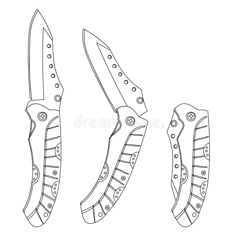 Free Vector  Monochrome pocket knife concept