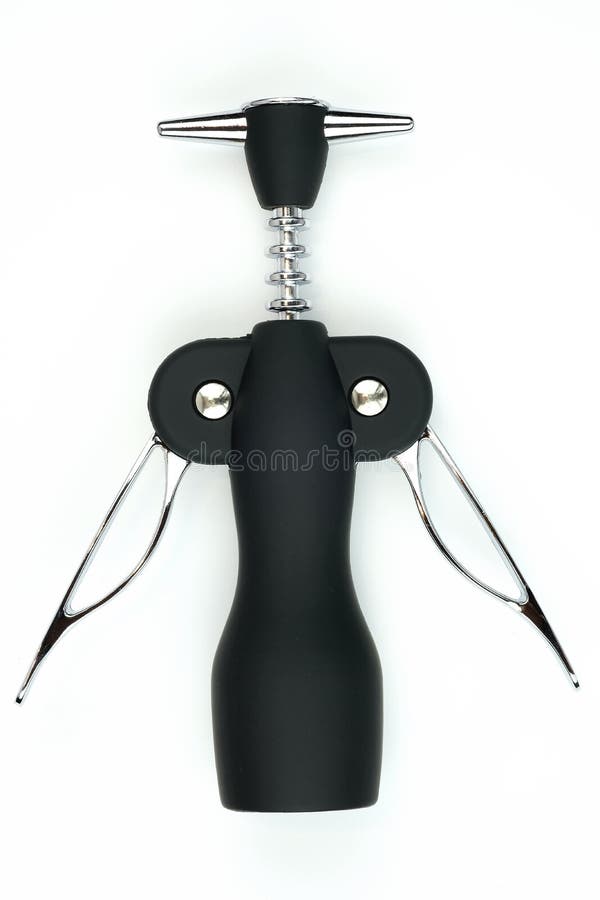 Corkscrew with handles and plastic base top view royalty free stock image