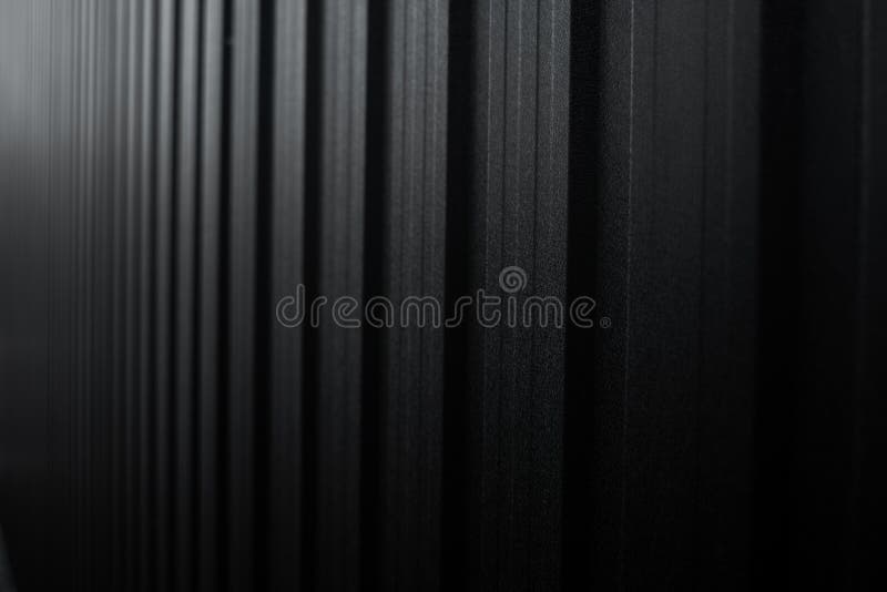 Black Corrugated Metal Sheet Texture Surface of the Wall. Galvanize