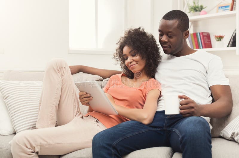 Black Couple Holding House Plan and Dreaming about New Interior Design ...