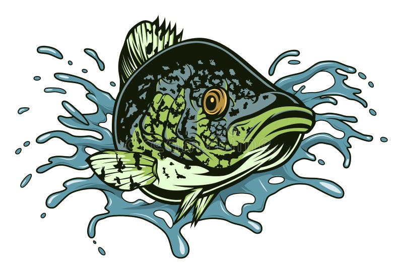 Download Black Crappie Jump Out From Water Stock Vector - Illustration of underwater, black: 175799879