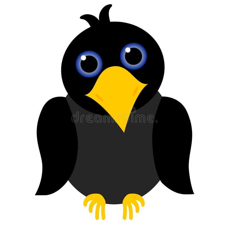 Black crow vector illustration