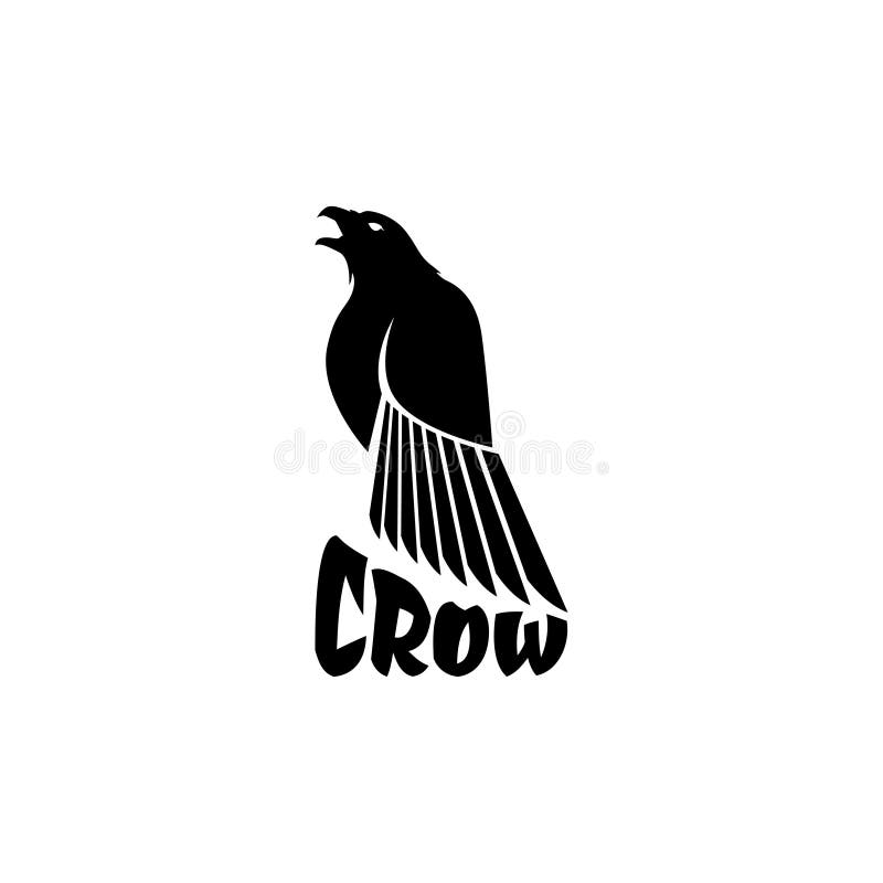 Black Abstract Crow Logo, Raven Design Stock Vector - Illustration of  concept, design: 192961051