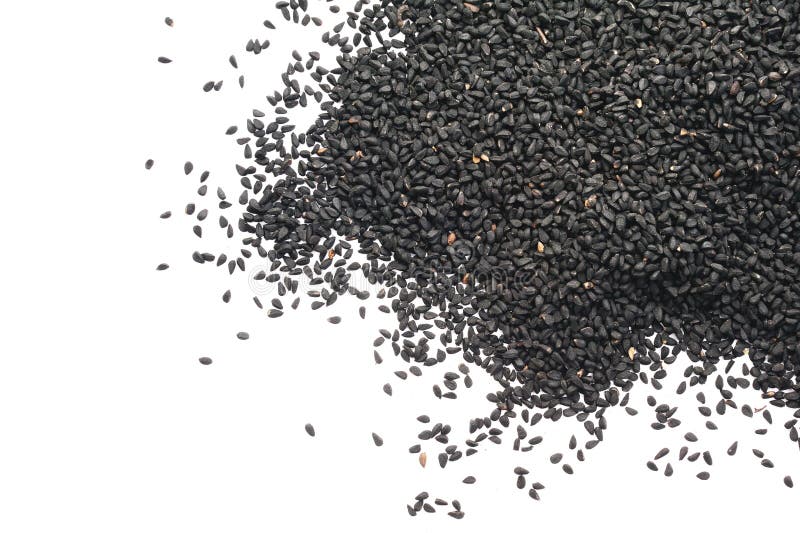 Black Cumin Seeds Isolated On White Stock Image Image of horizontal
