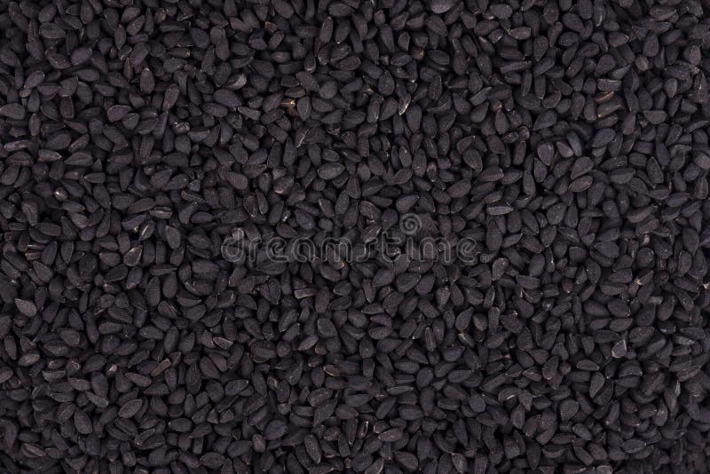 Black cumin seeds. Nigella sativa. Closeup background. stock photo Black cumin seeds. Nigella sativa. Closeup background. stock photo
