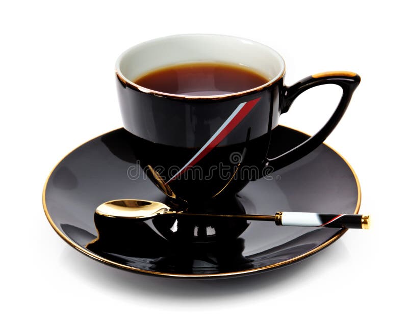 Black cup of tea stock image. Image of design, black 17259755
