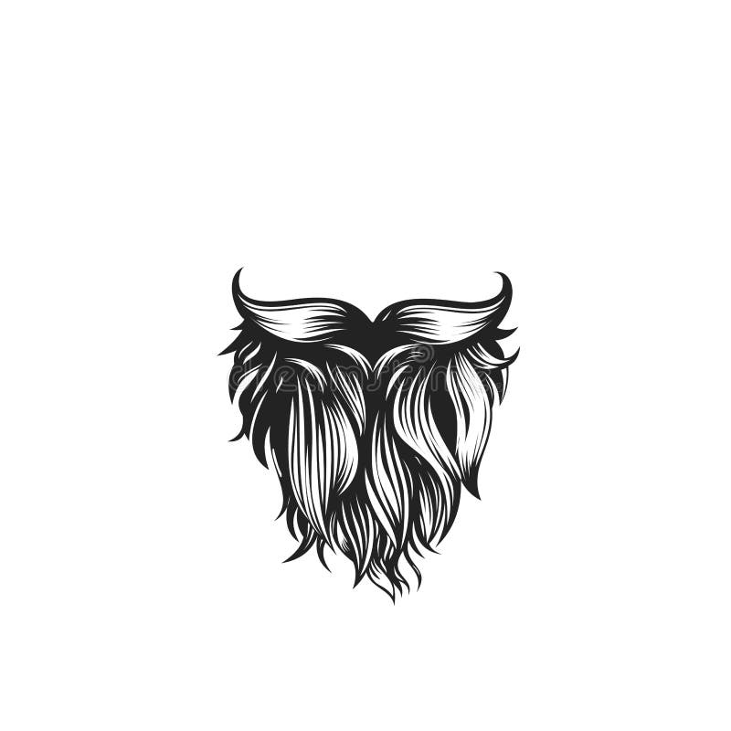 Black curly beard with mustache on white background vector illustration design. Black curly beard with mustache on white background vector illustration design.