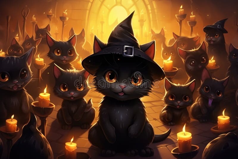 Black Magic, furry, witch, house, kitty, black, magic, cat, fisheye, sleek,  hello, HD wallpaper