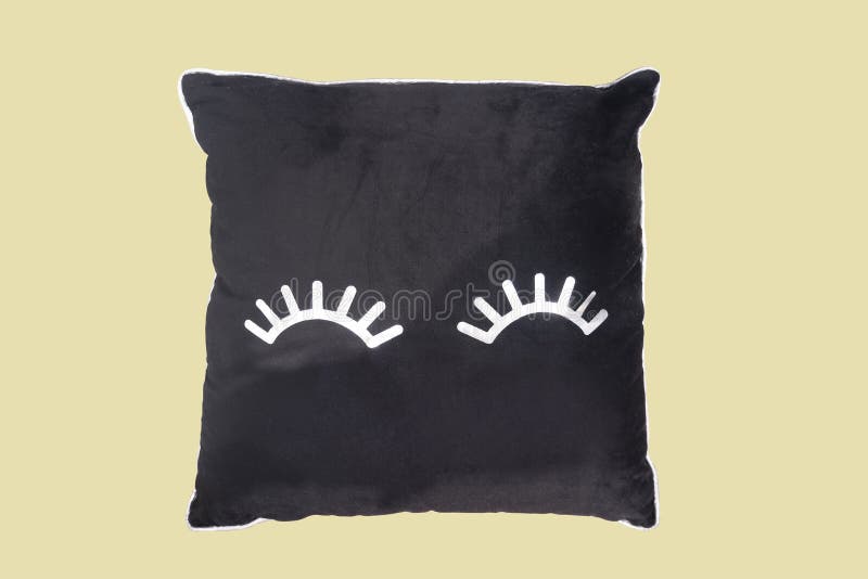 Black decorative pillow stock photo. Image of fabric 242357042