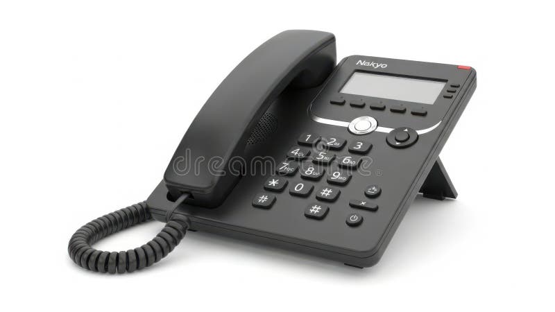 Black desk phone isolated on white background royalty free illustration