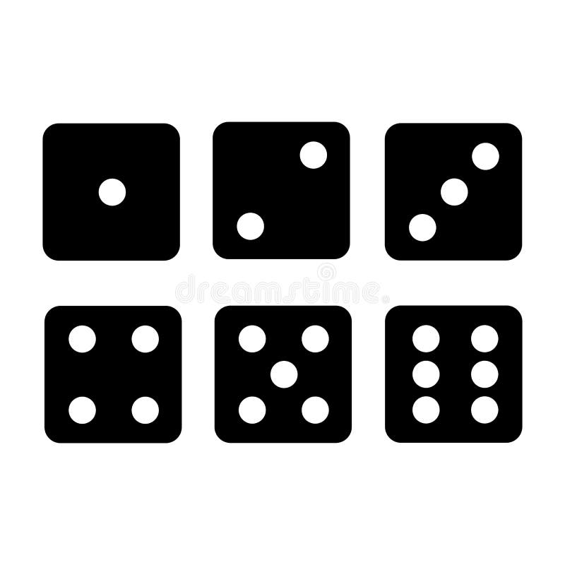 Black dice icons stock illustration. Illustration of casino 29093809