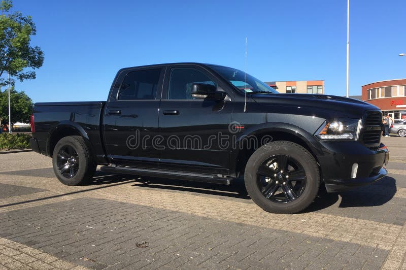 Black Dodge Ram pick stock photo Black Dodge Ram pick stock photo