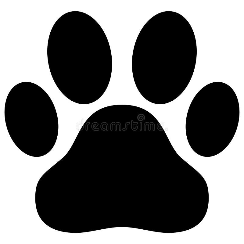 Black dog paw print vector illustration stock illustration