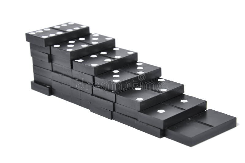 Black dominoes isolated over white