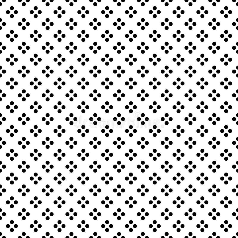 Black Dot in Diamond Shape on White Background Seamless. Vector Illustration.