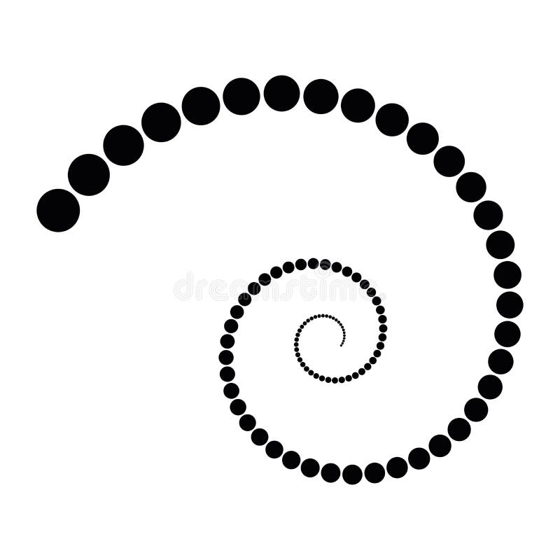 Black Dotted Spiral Symbol. Simple Flat Vector Design Element Stock ...