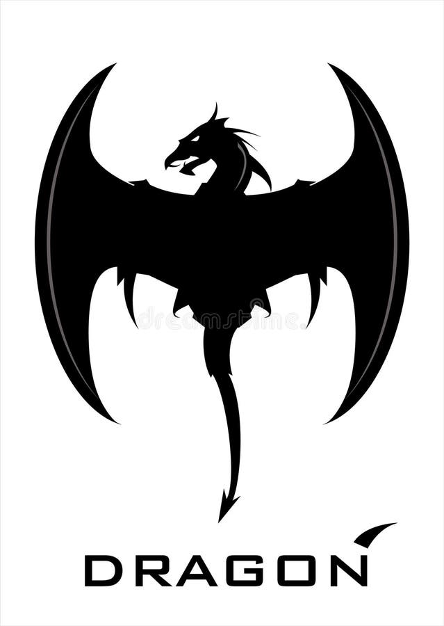 Dragon. Dragon with the crescent wing. royalty free illustration