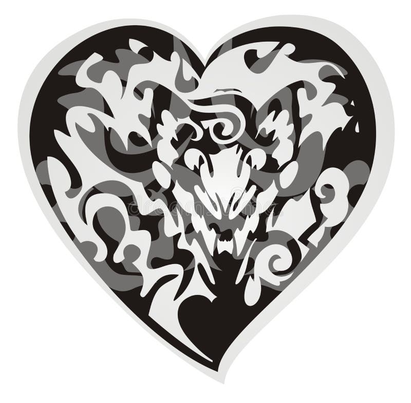 Mens Khaki Dragon Heart Tribal T-Shirt Mythical Wyvern Love Tshirt 