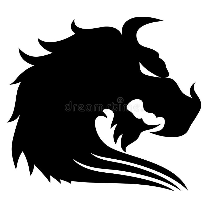 Black dragon sign. vector illustration
