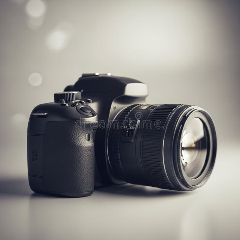 Multiple controls featuring a large detachable lens with visible royalty free illustration