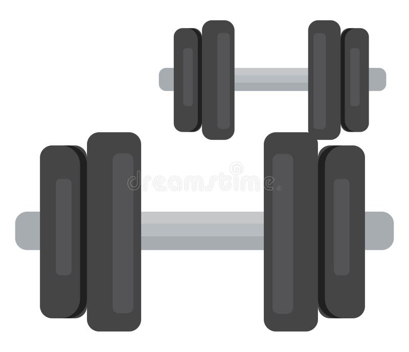 Black dumbbell, icon stock vector. Illustration of iron 261375697