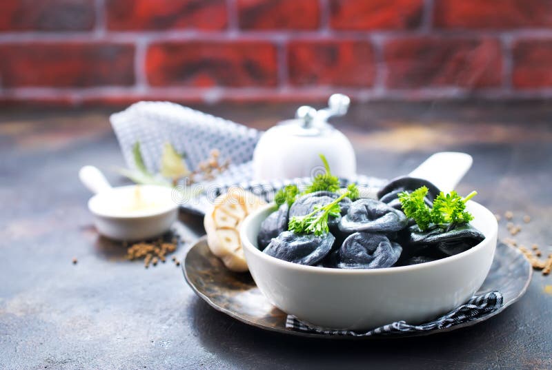 Black dumplings stock photo. Image of fresh, mince, concept 105624754