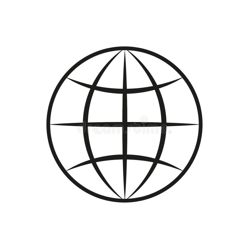 Black Earth Icon. Communication. Network. Vector Illustration Stock