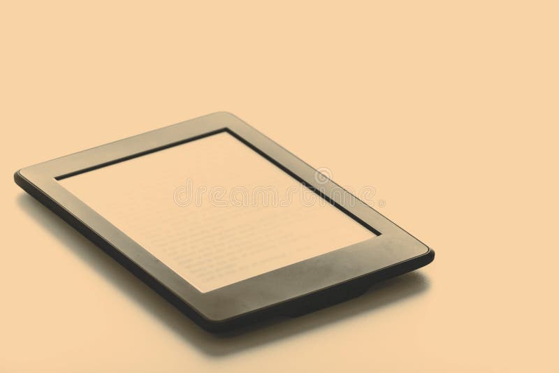 Black Ebook Reader or Tablet on White Background Stock Image Image of