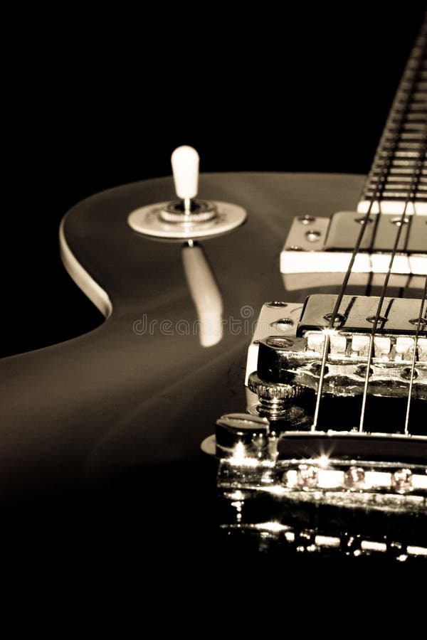 Black electric guitar stock image. Image of rock, hobbies 10315729