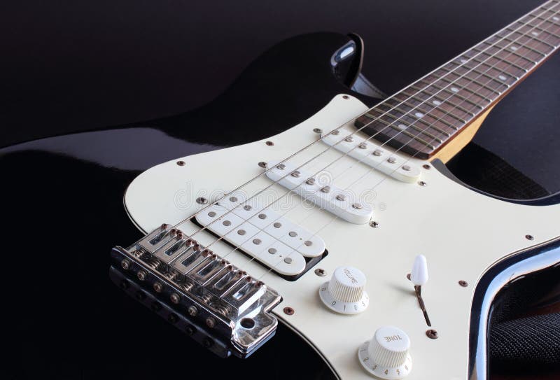 Black electric guitar royalty free stock images