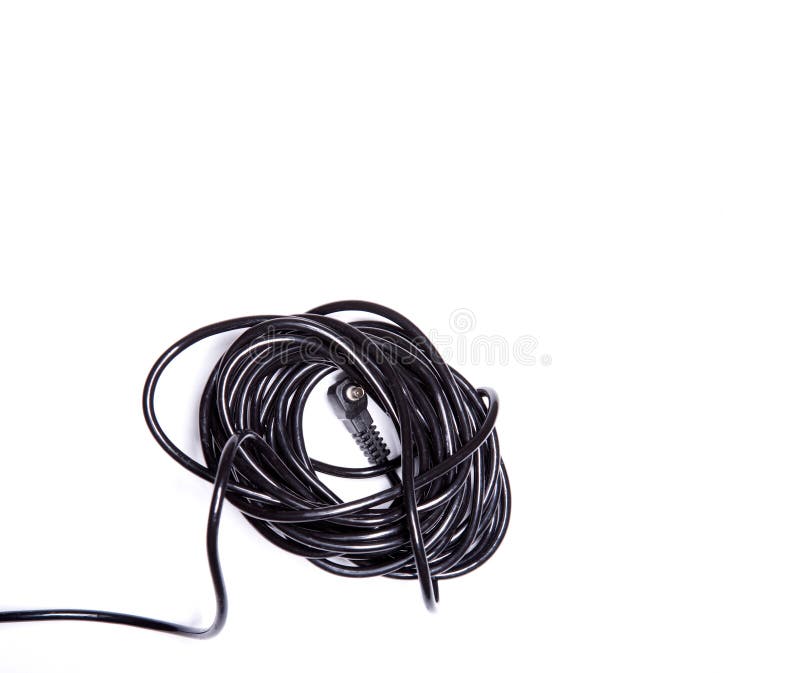 Black electric wire. stock image. Image of networking 14127689