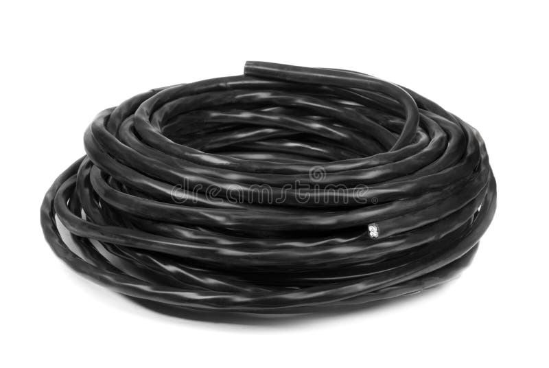 Black electrical cable stock photo. Image of background 27170124