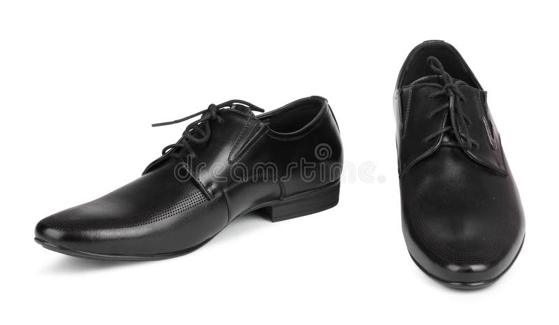 Black Elegant Men`s Shoes on White Background Stock Image - Image of ...