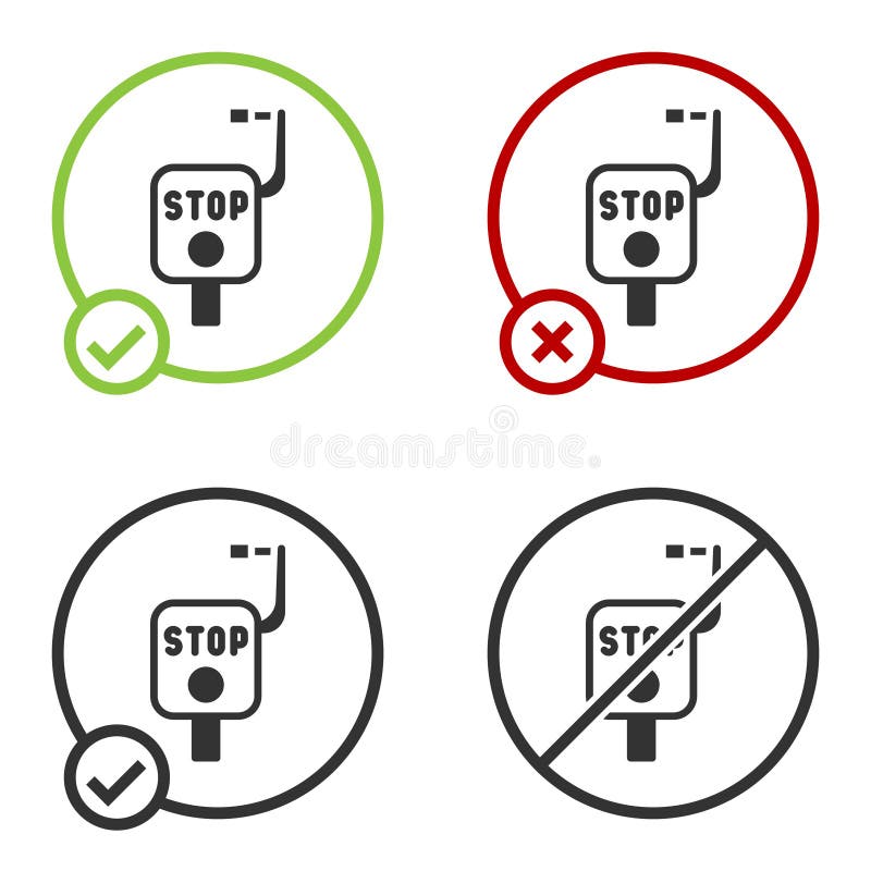 Black Emergency Brake Icon Isolated On White Background. Vector Stock