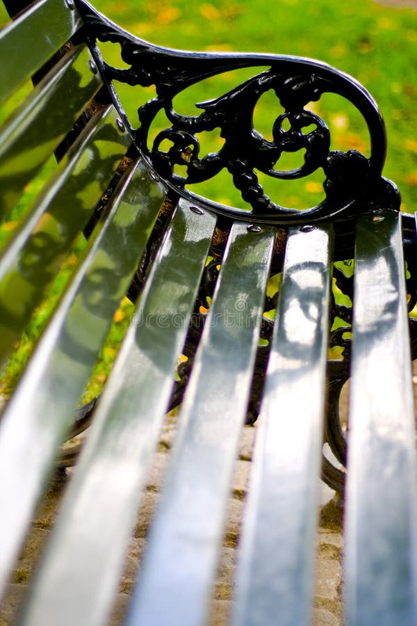 Black empty bench royalty free stock photo