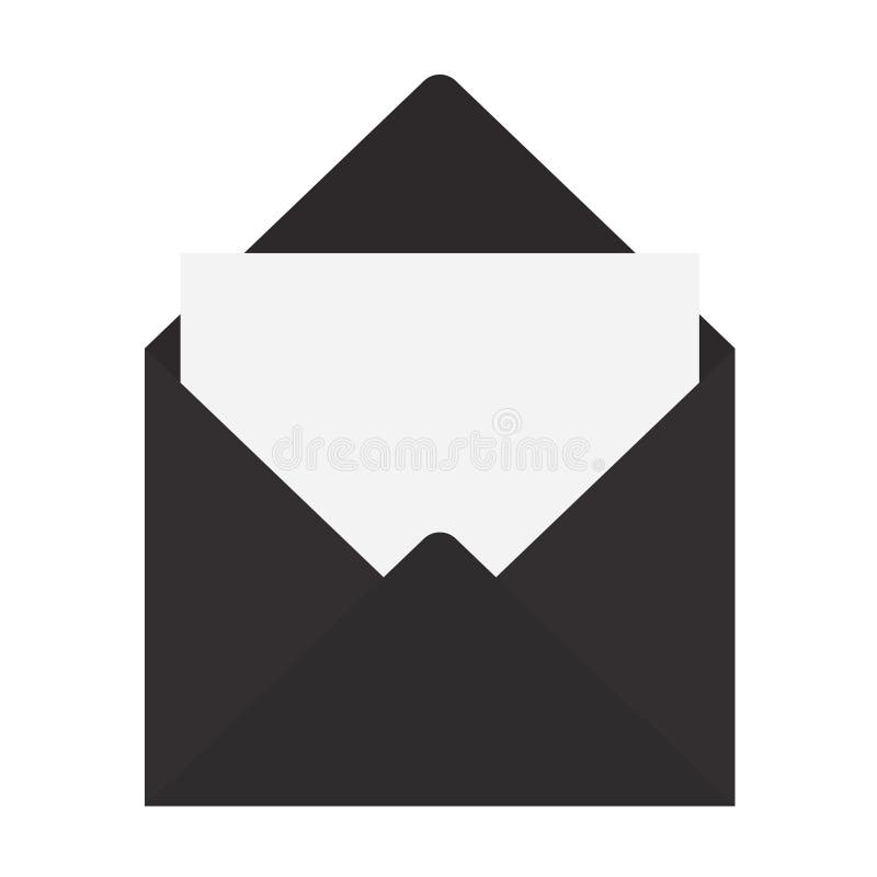 Black Envelope with Blank Card Stock Vector Illustration of send, office 123257328