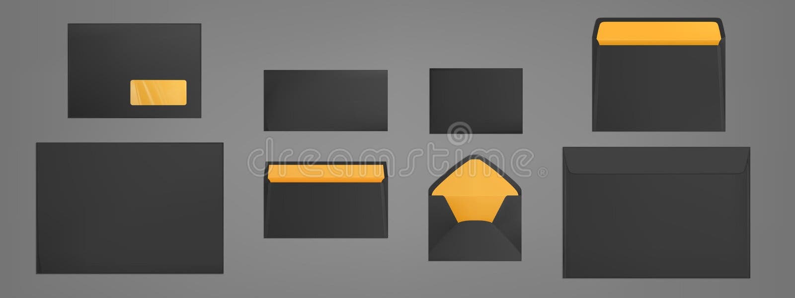 Black Envelopes Luxury Dark Template Of A4 Business Letters Opening And  Closed Premium Office Envelopes Decent Vector Set Stock Illustration -  Download Image Now - iStock