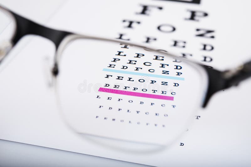 Eye Glasses Focus On Exam Chart Stock Photo Image of modern