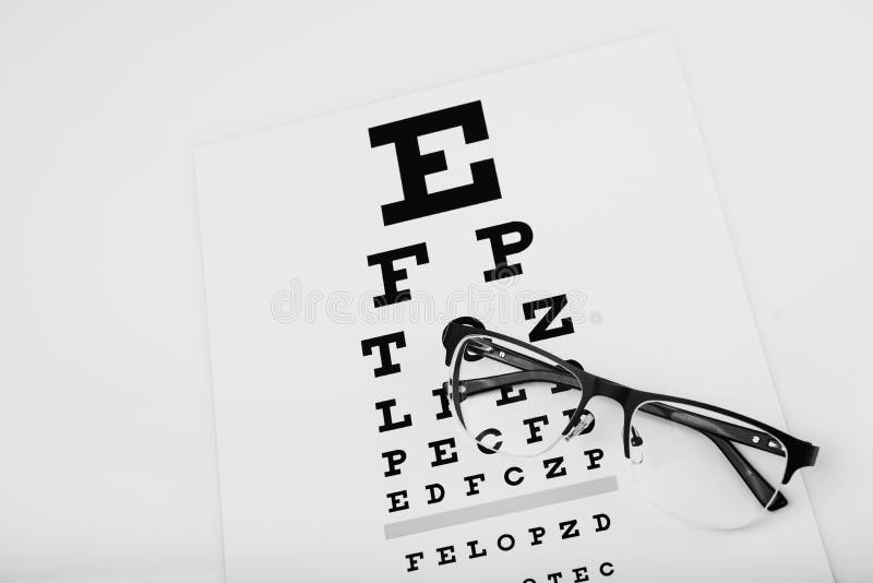 Eye Glasses Focus On Exam Chart Stock Photo Image of modern