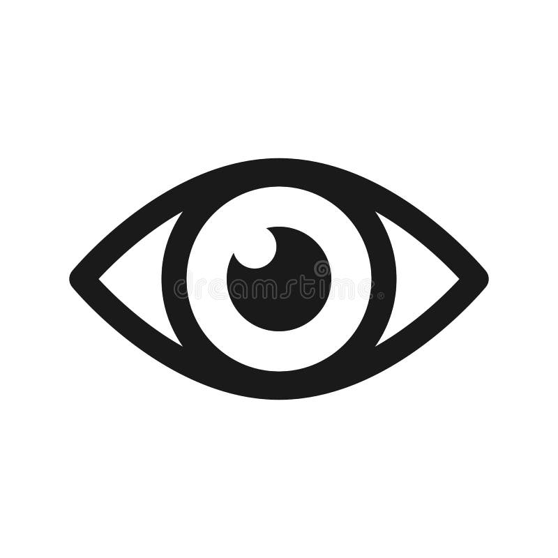 Black eye vector icon isolated on the white background royalty free illustration