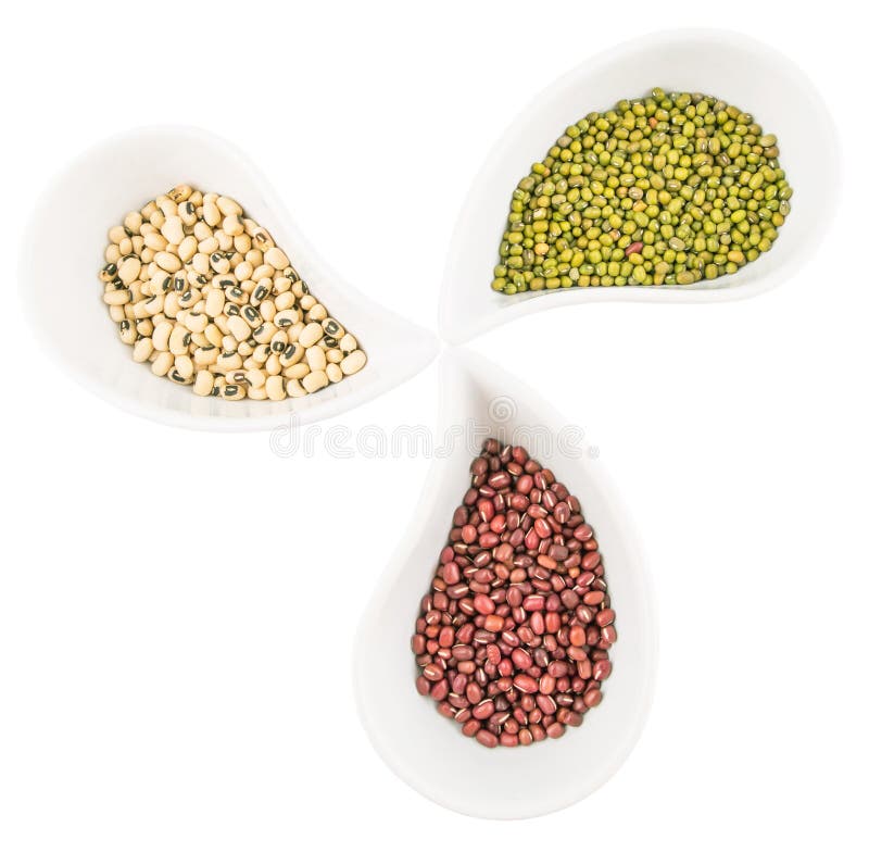 Black Eyed Peas, Mung, Azuki Bean I Stock Image Image of container