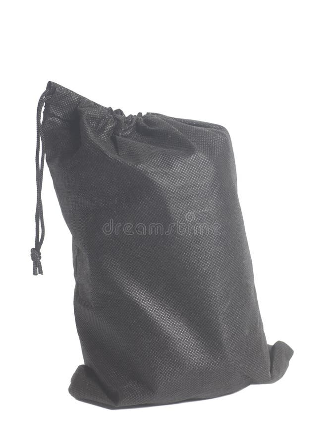 Black fabric pouch stock photo. Image of pouch, modern - 16449496