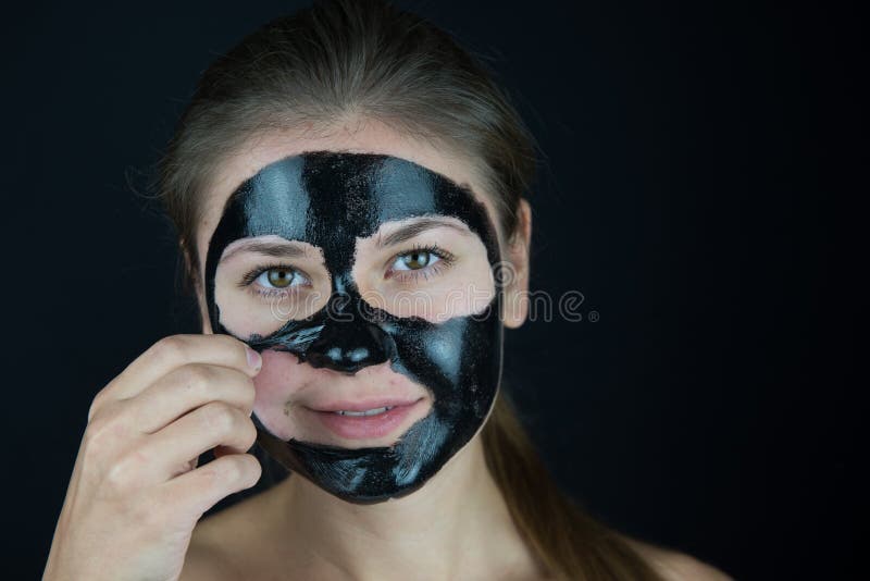 Black face mask stock image. Image of lips, bodycare 84979361