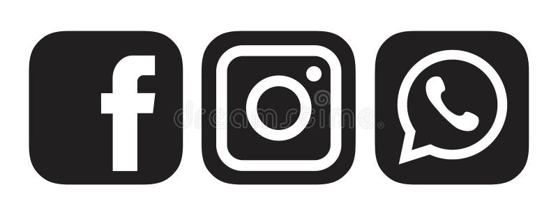 Black Facebook Instagram Whatsapp Youtube Logo Icon Editorial Photo Illustration Of Whatsapp Background